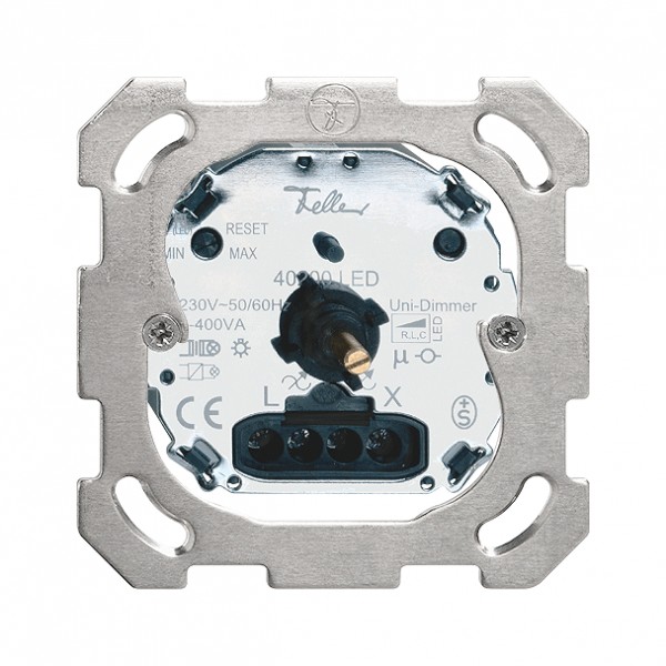 LED-Universal-Drehdimmer 4-200 W/VA / Einsatz mit Befestigungsplatte BSM